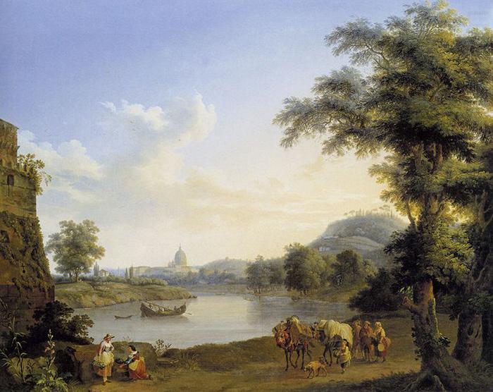 St. Peter's Seen from the Milvian Bridge, Jakob Philipp Hackert